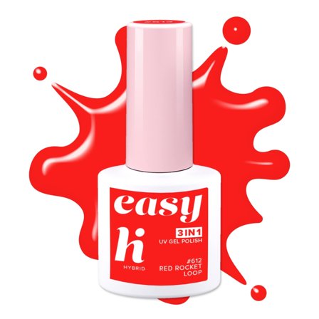 HI HYBRID Smalto semipermanente EASY 3in1 #612 Red Rocket Loop 5ml - Smalto Gel e semipermanente