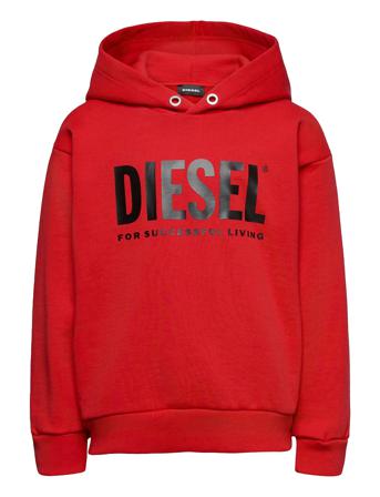 Sdivision-Logo Over Sweat-Shirt Hoodie Trøje Rød Diesel
