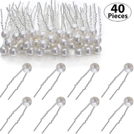 Häähelmipinnit, U-muotoiset kukkapinnit hiusleikkeihin Morsiamille, Morsiusneidoille, Tyttöjen hiustyyliin Prom-juhliin, Boho Vintage -hiuskoru (40