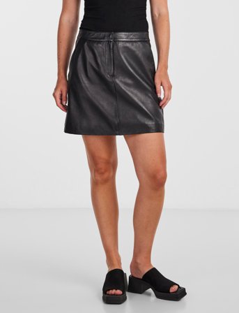YAS Yaslyma Hmw Leather Skirt Noos - Black - XS