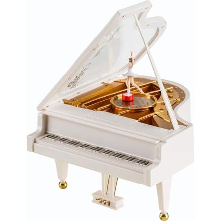 Ballerina Musikkboks, Pianomusikkboks for Kvinner Jenter Hvit Valentinsdag