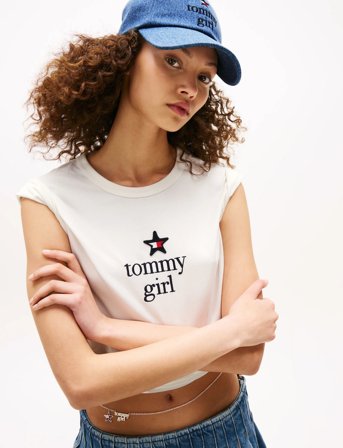 Tommy Jeans Tommy Girl Graphic T-Shirt - White - XL