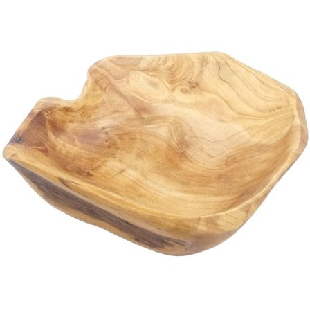 Træ frugtsalat skål håndskåret rod serveringsskål kreativ stue træ slik skål 25-29 cm