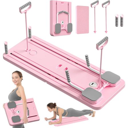 Pilates-lauta - Pilates Reformer -setti, monikäyttöinen kokoontaitettava Pilates Reformer -lauta kotiin, 5 in 1 Pilates-liukulauta