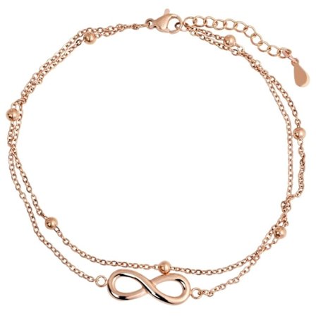 Rosé Guld Fotsmycke Fotlänk Vristlänk Fotkedja i Stål - Infinity