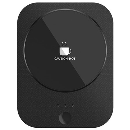 Trådløs krusvarmer med trådløs telefonopladning, kaffekopvarmer til skrivebord, genopladelig opvarmet coaster til hjemme- og kontorbrug, tekandevarmer