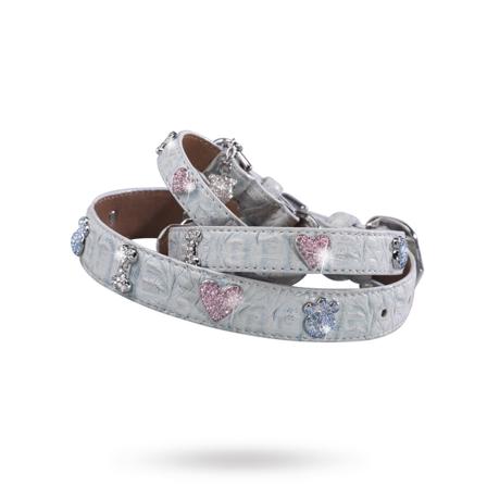I Love Paw Halsband Blå - Scarfes, Charms & Halsbandssmycken, Draglinor, Läder- & Textilhalsband på Doggie.se