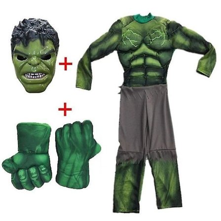 2023 Lasten Vihreä Hulk Lihas Halloween-asut Hieno Pojat Supersankarit Karnevaali Cosplay Vaatteet Naamio Lapset Joululahjat
