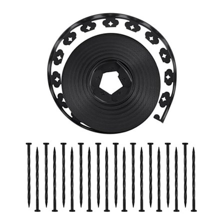 Plastikhavekant-Duoku-30 m x 4 cm-med 120 Pindene-Med installation uden gravning-UV-resistent