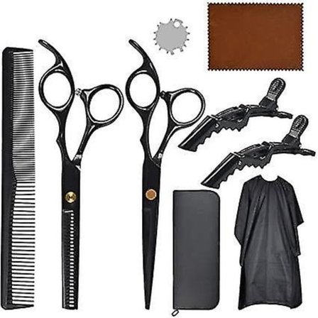 Frisørsaksæt Med Tørreklud Slibekort