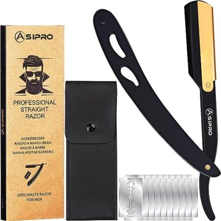 Rakkniv Wet med 10 Barberblad och Förvaringsfodral Rostfritt Stål