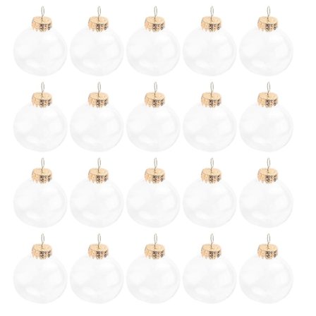 20 kpl 6 cm läpinäkyviä joulupalloja muovista, kirkkaita DIY-riipuskoristeita