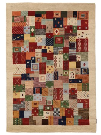 142X207 Tapis Gabbeh Loribaft Moderne Orange/Marron (Laine, Inde) Carpetvista