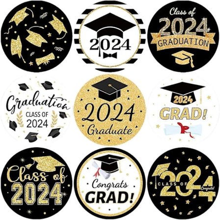 Klistermærker til dimission og eksamensbevis | Dimissionsklistermærker | Afslutningsdag