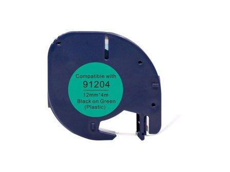 Tape Plast 12mmx4m svart på grön - Lyreco - Kontorsmaskiner - Märkmaskiner och tape - Tape - Dymo LetraTag