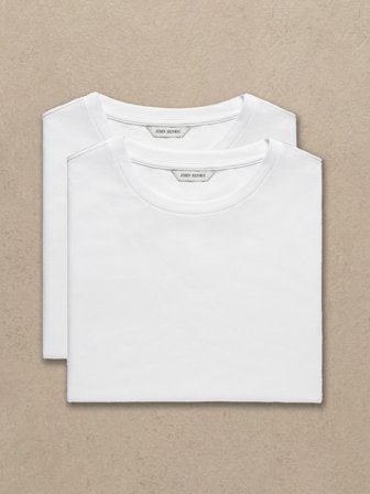 John Henric Men's 2er-Pack Weiß Slim Fit Lightweight T-Shirt Size M