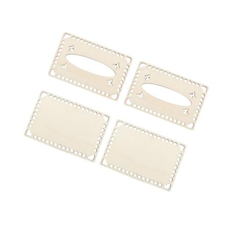 1/2 Träkorg Botten Oval Träbotten Virkad med Hål för Set B 1 Pc