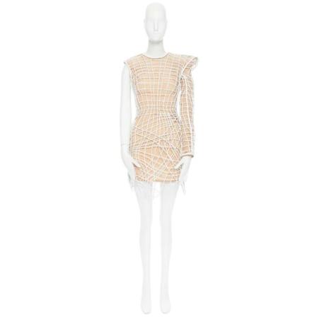 Balmain Pre-owned, Pre-owned Plastic dresses Wit, Dames, Maat:S,voering