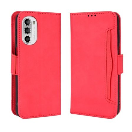 Modernt Motorola Moto G82 / Motorola Moto G52 fodral med plånbok - Röd
