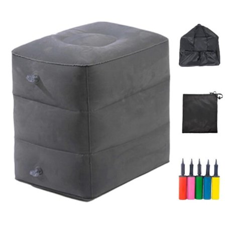 Ilmatäytteinen lentokoneen jalkatuki, korkeussäädettävä, kulutusta kestävä, erittäin pehmeä matkajalkatuki, lentokoneen istuimen jatke - Täydellinen