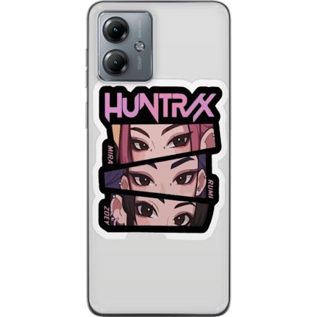 Yhteensopiva Puhelinkuori Motorola Moto G14 K-pop-inspiroitunut futuristinen tyttöryhmä neonvaloissa ja kosminen sci-fi-kohtaus