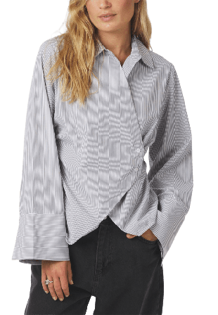 Neo Noir Fenli Striped Shirt Skjortor Dam Grå 40