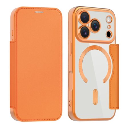 iPhone 17 Pro MagSafe RFID Blocking PU Leather Cover - Orange