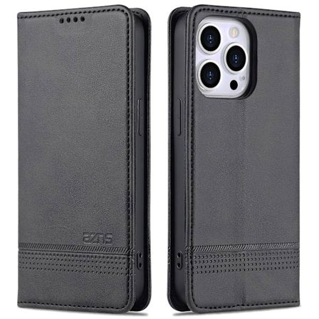 För Iphone 15 Pro Max Pu Läderplånbok Cover Stativ Case