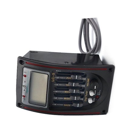 LC-5 5-bands Akustisk Gitarr Pickup EQ Förförstärkare LCD Stämapparat Piezo Pickup Equalizer System