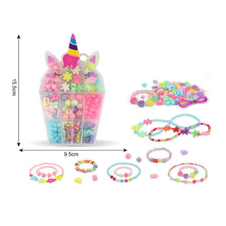 Pärlor för att göra smycken för barn - Unicorn Crafts Gift for Girls Colorful