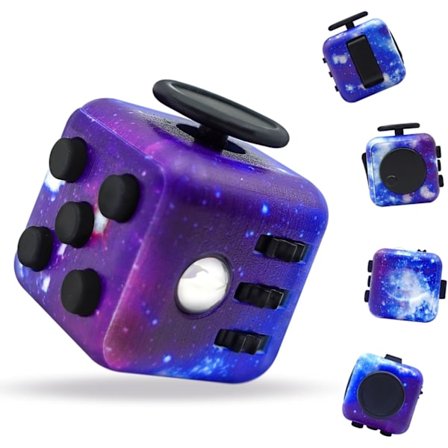 Fidget Toy Cube, Cube Fidget Angstlindrende Leker for Voksne og Barn, 6-Sidet Fidget Leker Cube Håndholdt for Voksne, Hørbar/Stille Fidget Leker for 