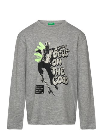 United Colors of Benetton T-Shirt L/S - Grey - 150