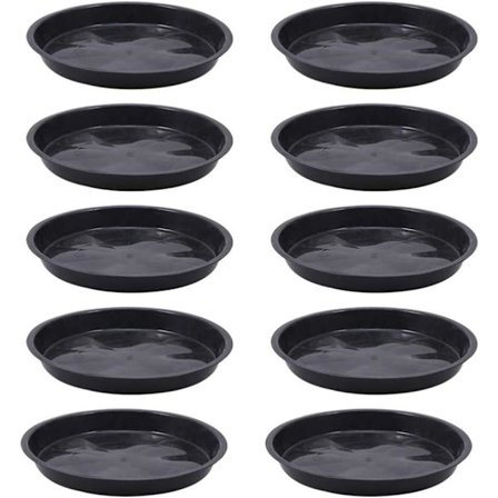 10 st Plantfat i plast, blomkrukefat, växtkrukefat för inomhus- och utomhusträdgårdsväxter, svart, 30 cm x 30 cm x 3,4 cm
