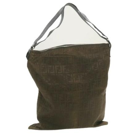 Fendi Vintage, Pre-owned Nylon Shoulder Bag Bruin, Dames, Maat:ONE Size