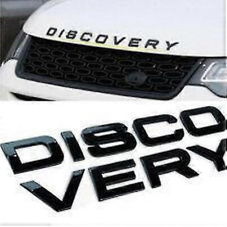 Gloss sort Discovery Land Rover bogstaver klistermærke emblem til frontgrill kølerhjelm emblem eller bag