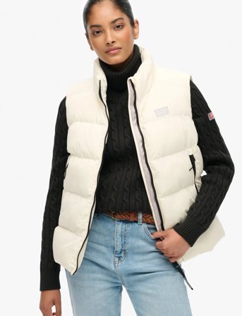 Superdry Sports Puffer Gilet - Cream - S