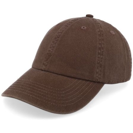 Upfront - Brun unconstructed Keps - Mini Organic Soft Low Baseball Cap Dark Brown Dad Cap @ Hatstore