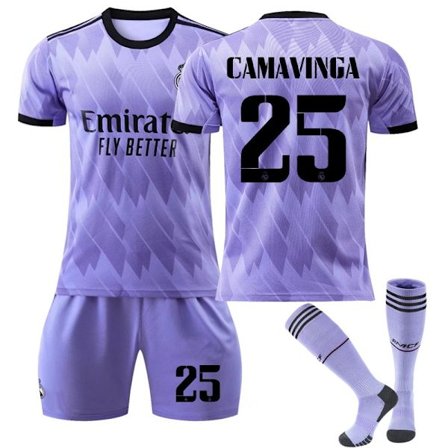 {xjxj}22 Real Madrid drakt borte NO.25 Camavinga sett