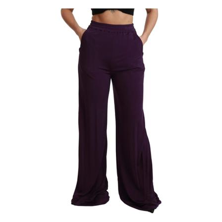Dolce & Gabbana, Wide Leg Trousers Paars, Dames, Maat:S