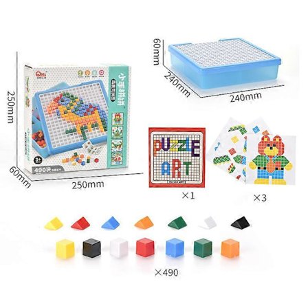Børne Skrue Møtrik Puslespil Legetøj Farverigt Kreativt Mosaik Puslespil Pixel Brætspil Småbørn Pædagogisk Form Jigsaw Tilbehør Legetøj{YFL}
