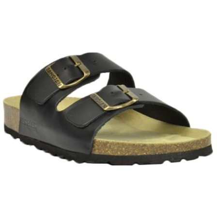 Sanosan Dam/Dam Aston Lädersandaler 8 UK Svart/Brun