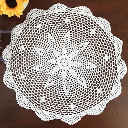 100% Bomull Handgjorda Virkade Spets Runda Dukar, A