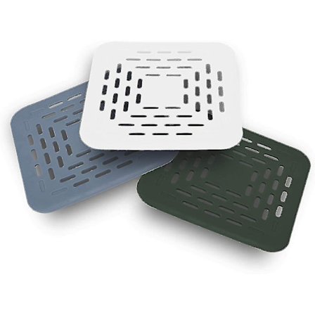 3x Avløpsbeskyttelse, Avløpsfilter, Avløpsdeksel, Med Sugkopp, Hårfanger For Dusjer, Badekar, Vasker Hvit, Grønn, Blå, 13x13x0,5cm
