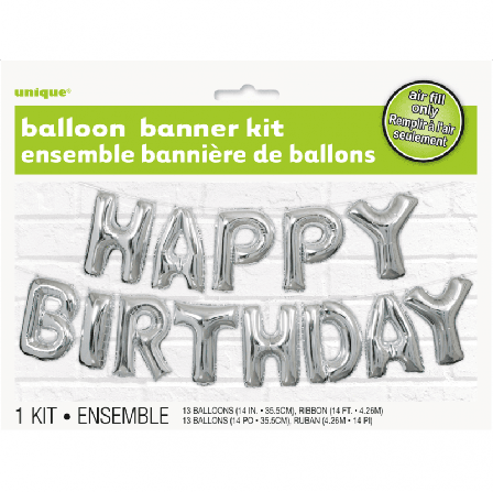 Folieballongballonger färdigt kit - Happy birthday - Kalaslagret.se