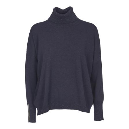 Peserico, Turtlenecks Blauw, Dames, Maat:S