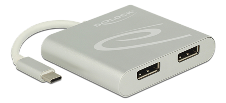 Delock ekstern videoadapter - USB-C->2xDisplayPort