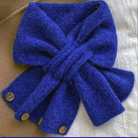 Mjuk och hudvänlig liten scarf, kort damhalsvärmare, varm knappscarf, fashionabel scarf för höst och [DB]