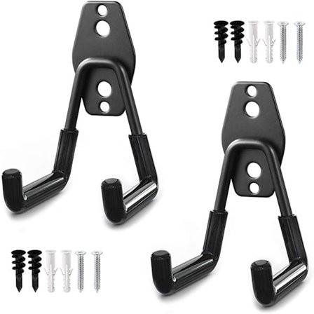 2 stk oppbevaringskroker, dobbel garasjekroker veggmontert sykkelheis