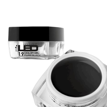 Høyt lys LED - Ren svart - 4g LED/UV gel