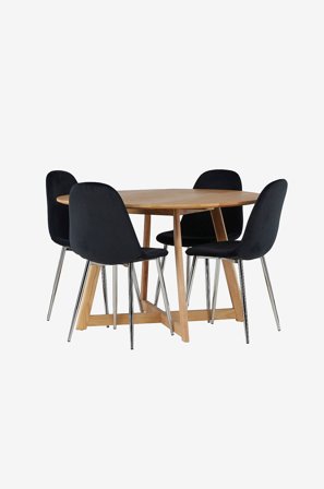 Venture Home - Spisegruppe Yadikon med 4 stk stoler Polar - Brun - Spisegruppe 4 personer - Fra Homeroom